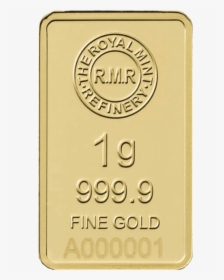 1 G Gold Bar Minted    Src Https - Royal Mint Gold Bars, HD Png Download, Transparent PNG